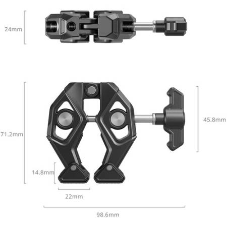 SmallRig 5319 - klamra Super Clamp/zacisk, wymiary